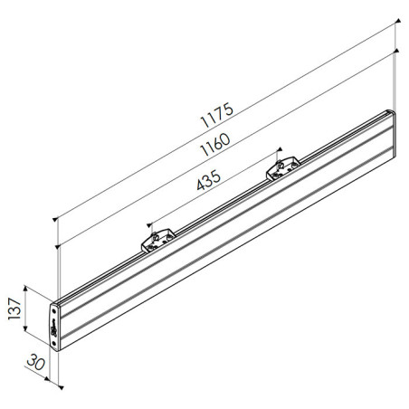 Vogel´s horizontálna časť adaptéra Connect-it PFB 3411, 1175 mm, čierna