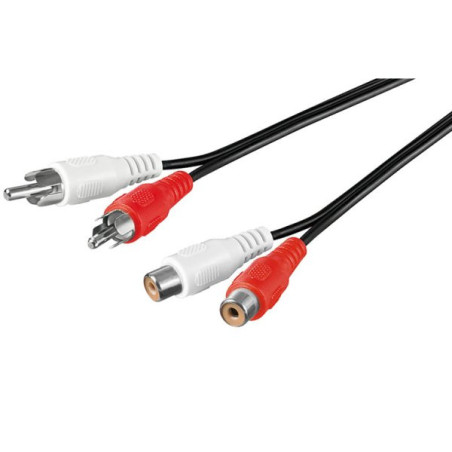 PremiumCord Kábel 2x Cinch-2x Cinch, M/F 3m