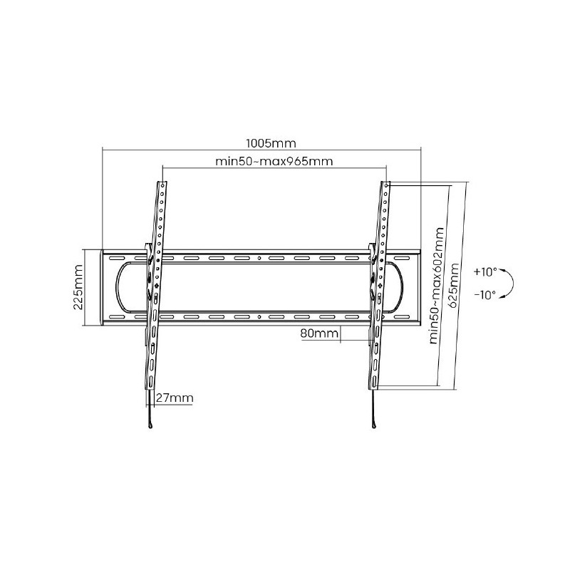 Držiak Brateck LP73-69T pre TV 60"-120" 120kg polohovateľný nástenný Heavy Duty