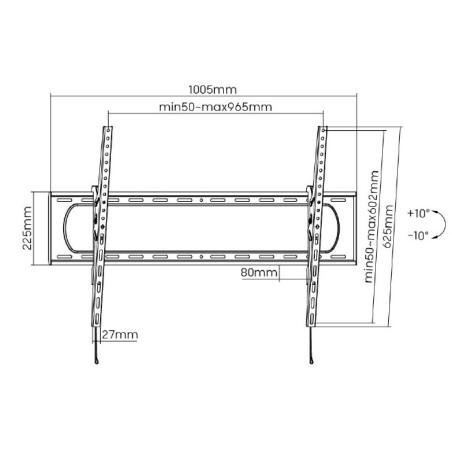Držiak Brateck LP73-69T pre TV 60"-120" 120kg polohovateľný nástenný Heavy Duty