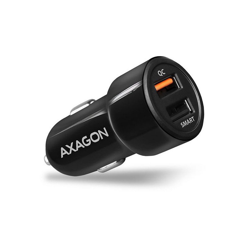 AXAGON PWC-QC5, QUICK a SMART nabíjačka do auta, 2x port QC3.0/AFC/FCP + 5V-2.6A, 31.5W