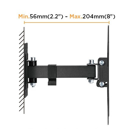 Výsuvný držiak Brateck LPA68-221 pre TV 23"-43" 30kg polohovateľný nástenný