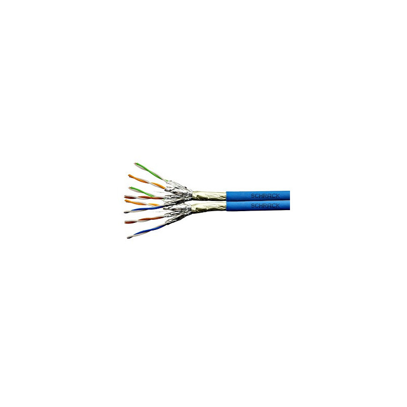 Kábel F/FTP Cat.6a 500 MHz 2x (4x2xAWG23), LS0H modrý, Dca, 500m