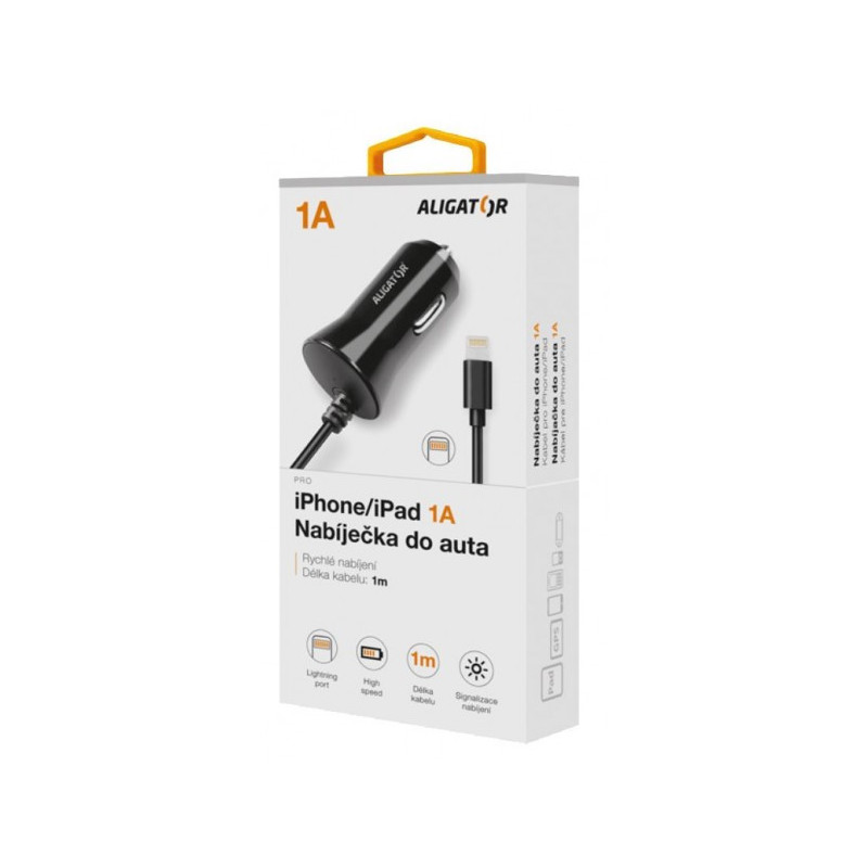 Aligátor nab. do auta iPhone, 1A, TCH, čierna