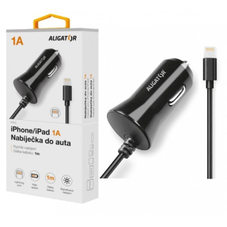 Aligátor nab. do auta iPhone, 1A, TCH, čierna