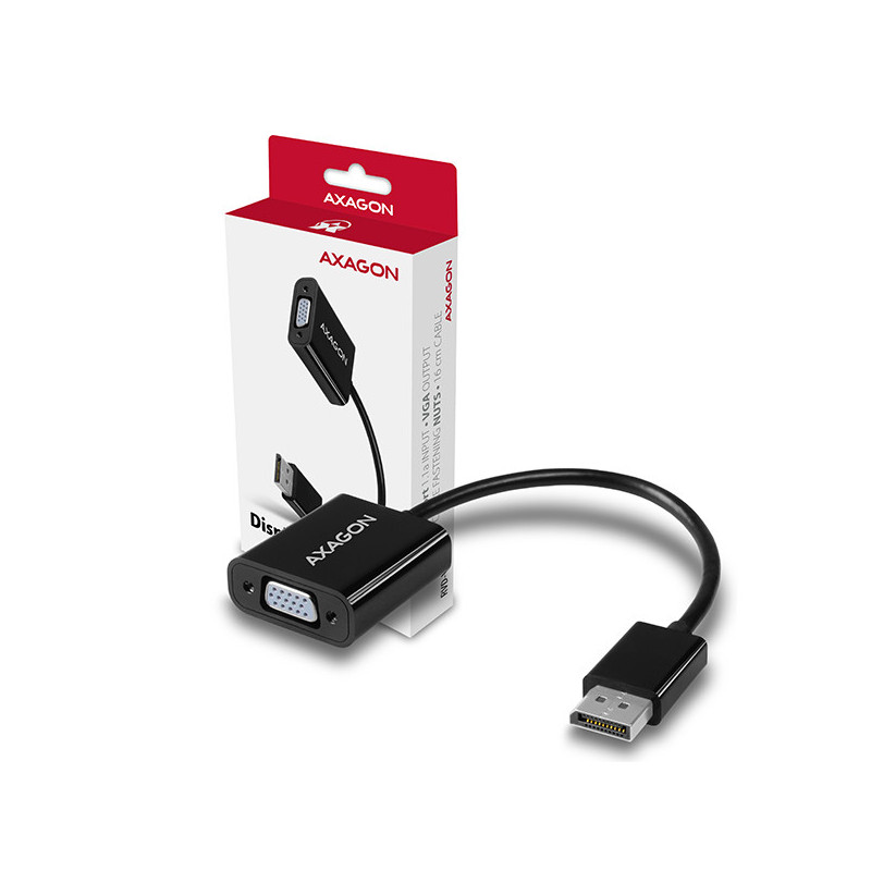 AXAGON RVD-VGN, DisplayPort → VGA redukcia / adaptér, FullHD, 1920*1200