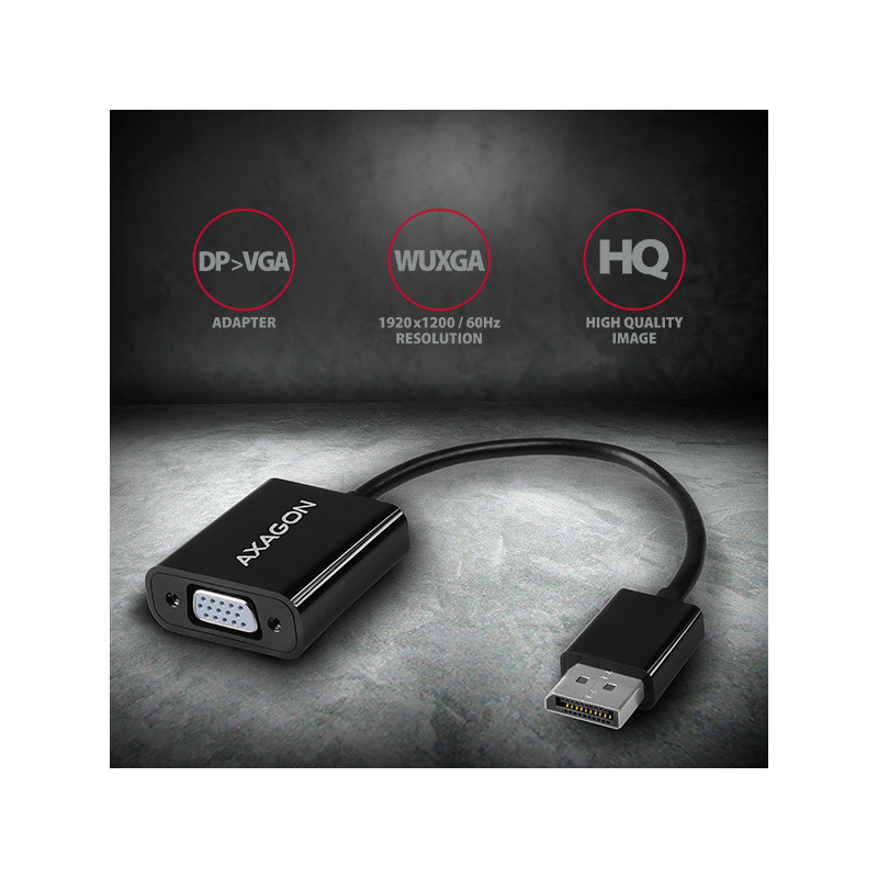AXAGON RVD-VGN, DisplayPort → VGA redukcia / adaptér, FullHD, 1920*1200