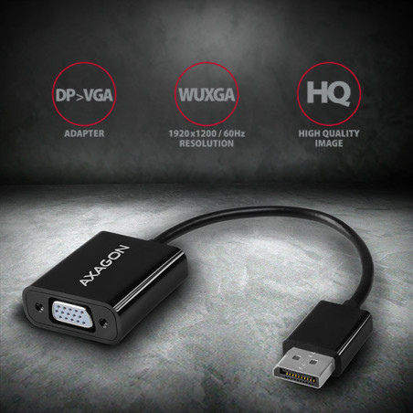 AXAGON RVD-VGN, DisplayPort → VGA redukcia / adaptér, FullHD, 1920*1200