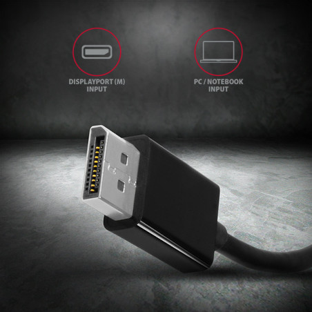 AXAGON RVD-VGN, DisplayPort → VGA redukcia / adaptér, FullHD, 1920*1200