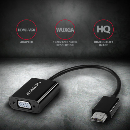 AXAGON RVH-VGN, HDMI → VGA redukcia / adaptér, FullHD, 1920 * 1200