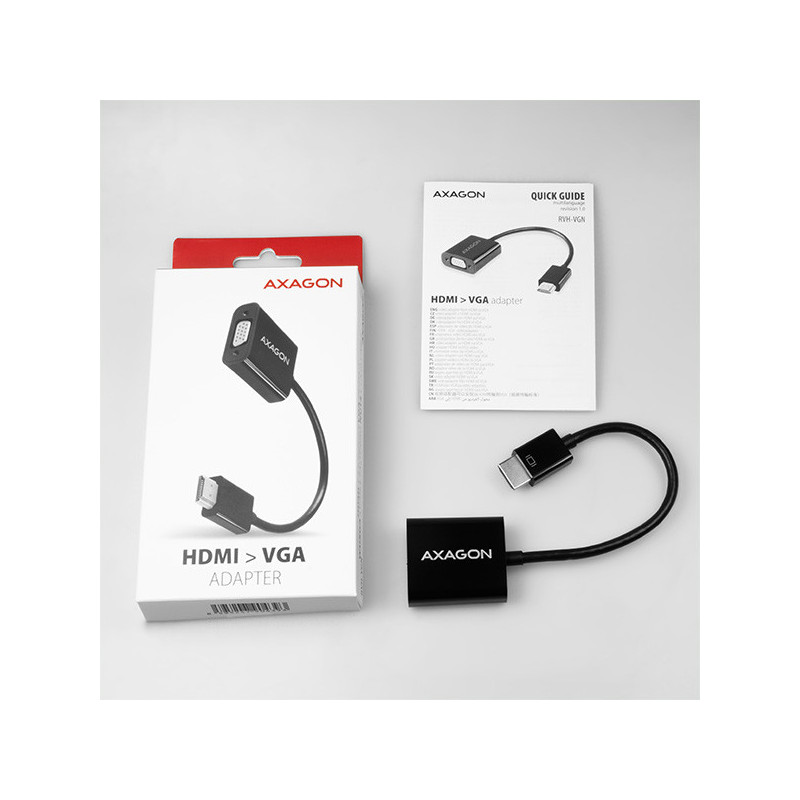 AXAGON RVH-VGN, HDMI → VGA redukcia / adaptér, FullHD, 1920 * 1200
