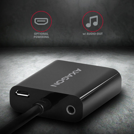 AXAGON RVH-VGAN, HDMI → VGA redukcia/adapter, FullHD, audio výstup, micro USB napr. konektor