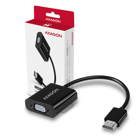 AXAGON RVH-VGAN, HDMI → VGA redukcia/adapter, FullHD, audio výstup, micro USB napr. konektor