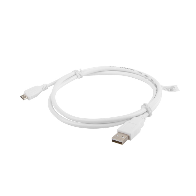 LANBERG Kábel USB 2.0 AM/Micro, 1m, biely