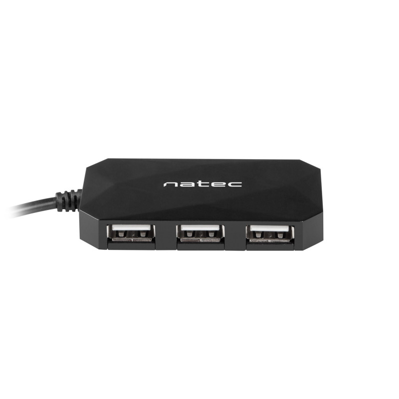 Natec Locust rozbočovač 4x USB 2.0 HUB, čierny