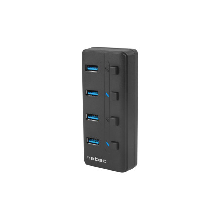 Natec Mantis 2 aktívny rozbočovač s funkciou nabíjania 4x USB 3.0 HUB, vypínač, napájací adaptér