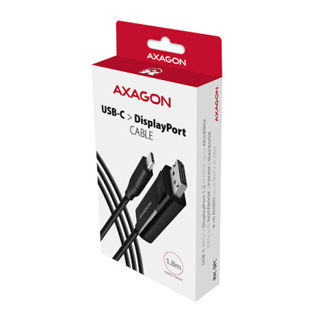 AXAGON RVC-DPC, USB-C → DisplayPort redukcia / kábel 1.8m, 4K/60Hz