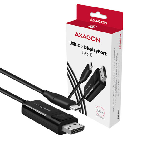 AXAGON RVC-DPC, USB-C → DisplayPort redukcia / kábel 1.8m, 4K/60Hz