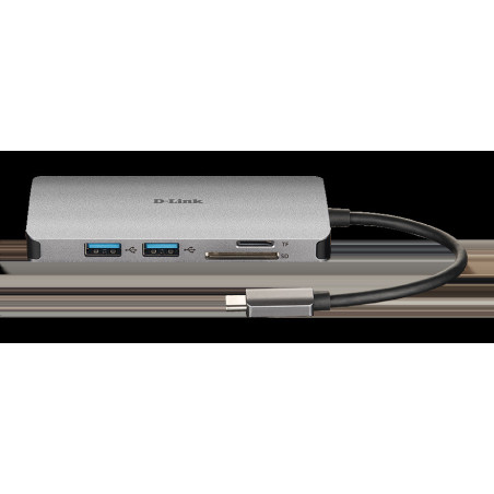 D-Link 8-in-1 USB-C Hub with HDMI/Ethernet/Card Reader/Power Delivery