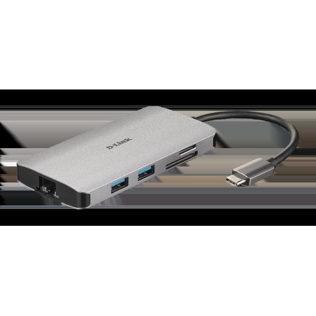 D-Link 8-in-1 USB-C Hub with HDMI/Ethernet/Card Reader/Power Delivery