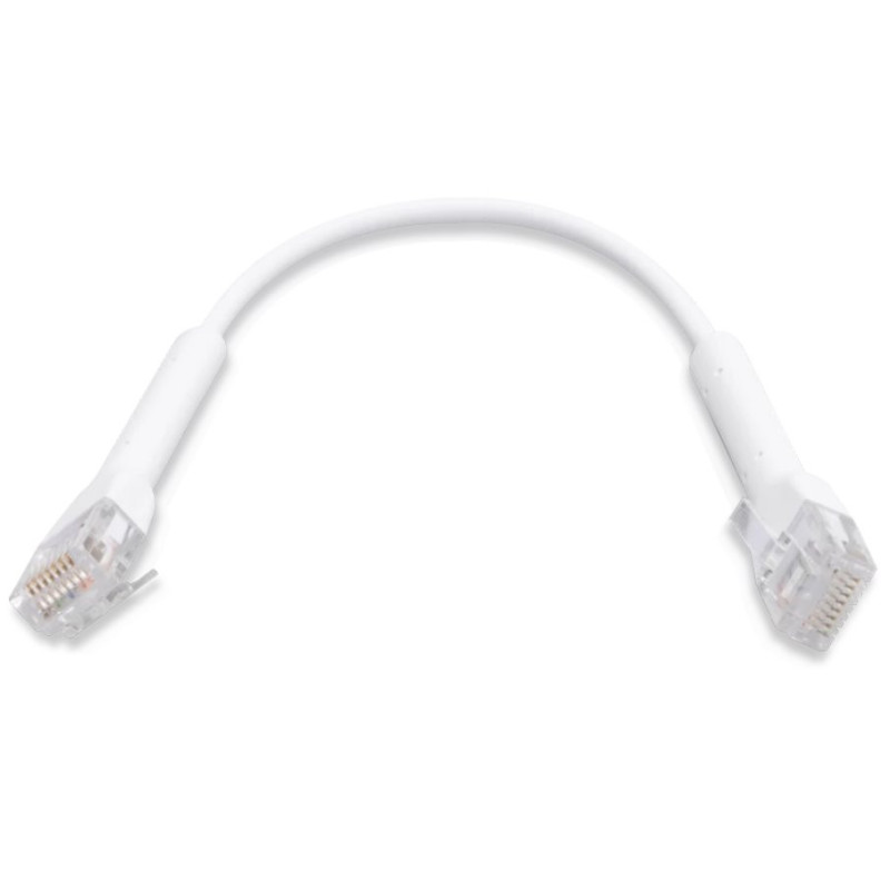 Ubiquiti U-Cable-PATCH-RJ45, Eth Patch Kábel, 0,1 m (0,22 m s konektormi), Cat6, biely