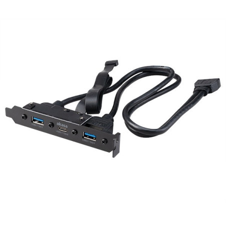 AKASA - USB 3.1 gén 2 typ C a 2x Typ A 3.0 záslepka