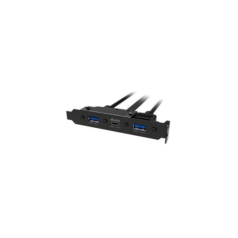 AKASA - USB 3.1 gén 2 typ C a 2x Typ A 3.0 záslepka