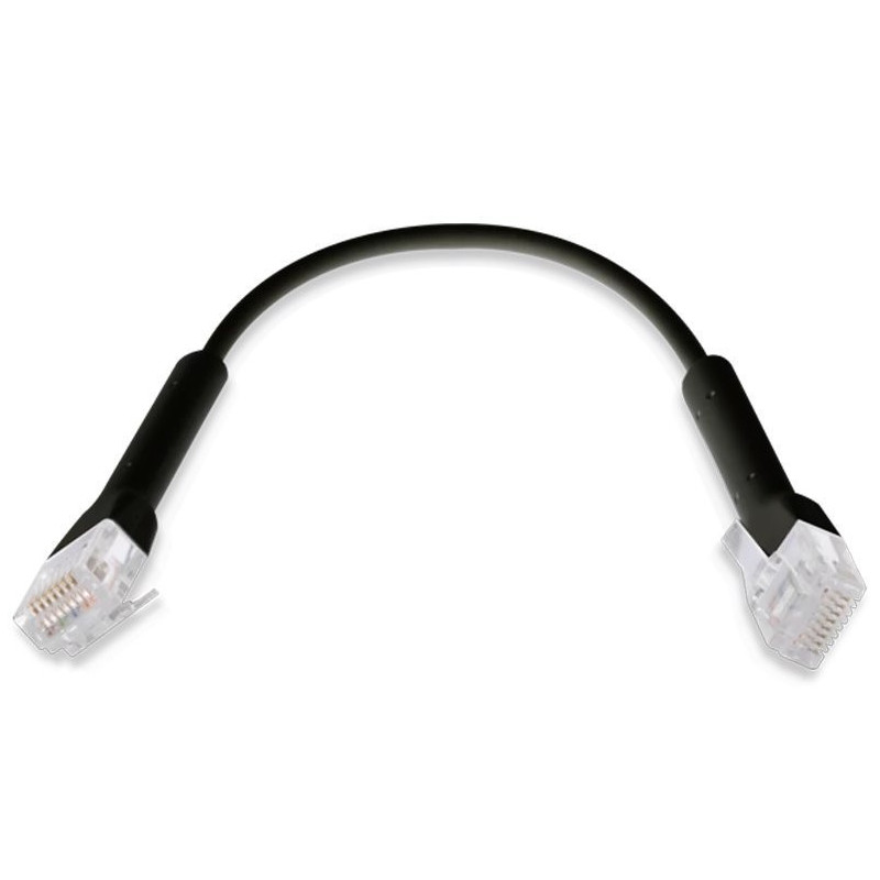 Ubiquiti U-Cable-PATCH-RJ45-BK, Ethernet Patch Kábel, 0,1m (0,22m s konektormi), Cat6, čierny