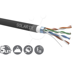Inštalačný kábel Solarix CAT5E FTP PVC+PE Fca dvojitý plášť 305m/cievka SXKD-5E-FTP-PVC+PE