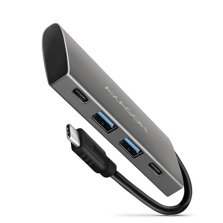 AXAGON HMC-4G2, USB-C 3.2 Gen 2 10 Gb/s hub, porty 2x USB-A + 2x USB-C, kábel USB-C 13cm
