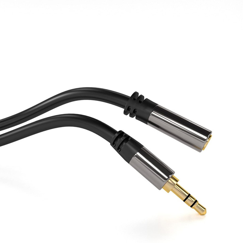 PremiumCord HQ tienený predlžovací kábel Jack 3.5mm - Jack 3.5mm M/F 1,5m