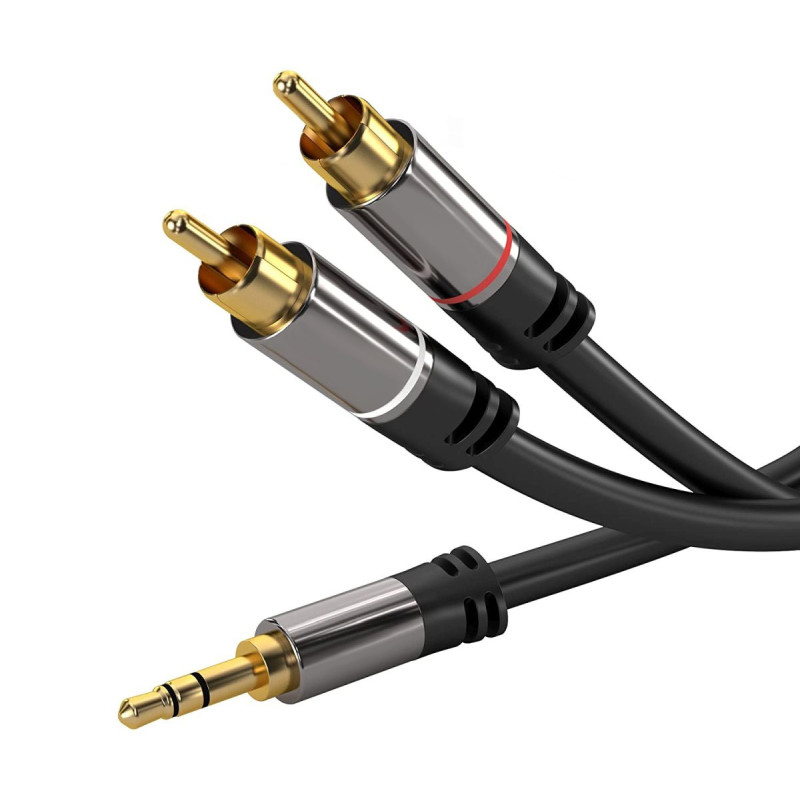PremiumCord HQ tienený kábel stereo Jack 3.5mm-2xCINCH M/M 1,5m