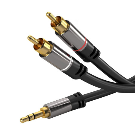 PremiumCord HQ tienený kábel stereo Jack 3.5mm-2xCINCH M/M 1,5m
