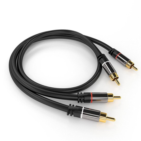PremiumCord HQ tienený kábel 2x CINCH-2x CINCH M/M 3m