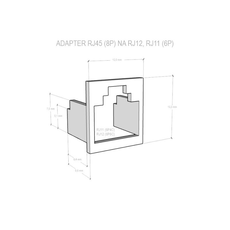 DATACOM Adaptér RJ45 na RJ12 (RJ11) biela 20ks