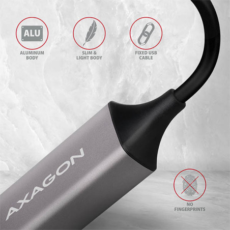 AXAGON ADE-TR, USB-A 3.2 Gen 1 - Gigabit Ethernet sieťová karta, auto inštal, titánovo šedá