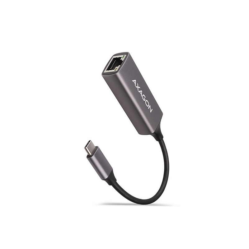 AXAGON ADE-TRC, USB-C 3.2 Gen 1 - Gigabit Ethernet sieťová karta, auto inštal, titánovo šedá