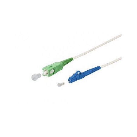 SC/APC - LC/UPC simplex 9/125 SM 1m arm.biely 3mm B3 LSZH