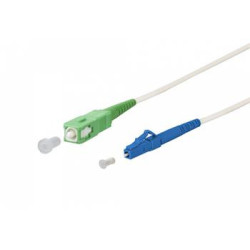 SC/APC - LC/UPC simplex 9/125 SM 10m arm.biely 3mm B3 LSZH