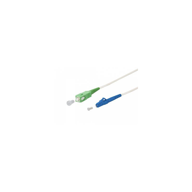 SC/APC - LC/UPC simplex 9/125 SM 10m arm.biely 3mm B3 LSZH