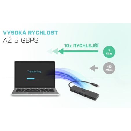 i-tec USB-C Metal HUB 2x USB 3.0 + 2x USB-C