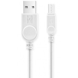 Aligator kábel microUSB predĺžený kon. 9mm Biely