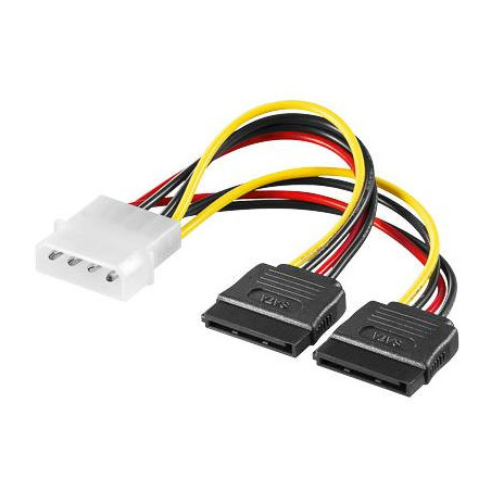 PremiumCord Napájací adaptér káblový 5,25" na 2x S-ATA