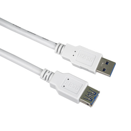PremiumCord Predlžovací kábel USB 3.0 Super-speed 5Gbps A-A, MF, 9pin, 2m biela