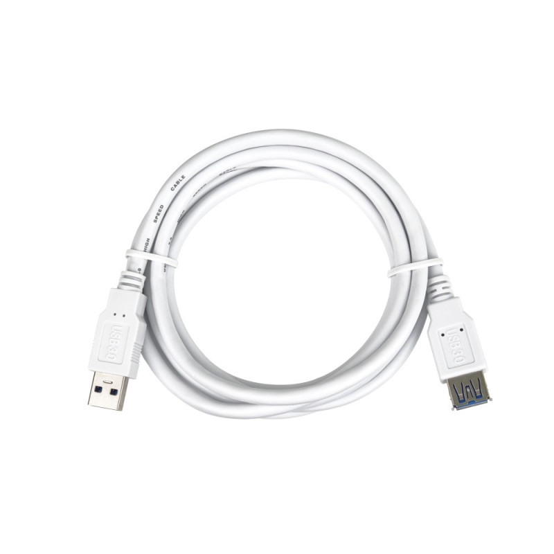 PremiumCord Predlžovací kábel USB 3.0 Super-speed 5Gbps A-A, MF, 9pin, 2m biela