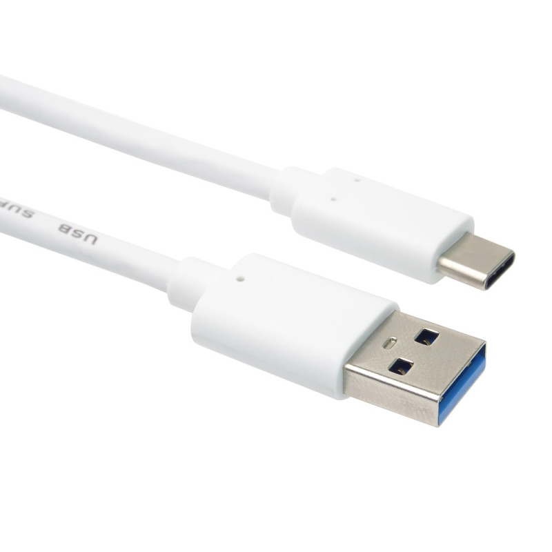 PremiumCord kábel USB-C - USB 3.0 A (USB 3.2 generation 2, 3A, 10Gbit/s) 2m biela