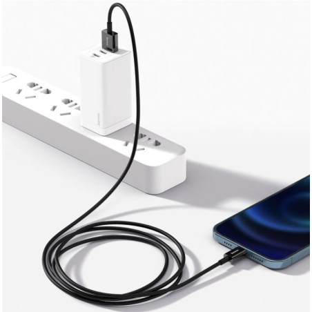 Baseus CALYS-C01 Superior Fast Charging Dátový Kábel USB to Lightning 2.4A 2m Black