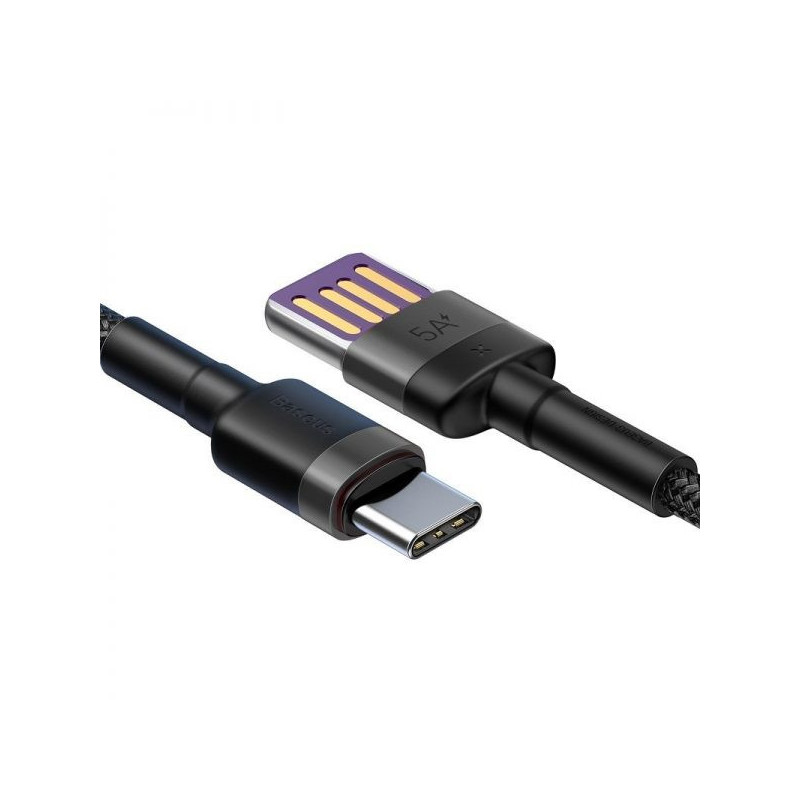 Baseus CATKLF-PG1 Cafule Quick Charging Dátový Kábel USB Double Sided to USB 40W 1m Gray/Black