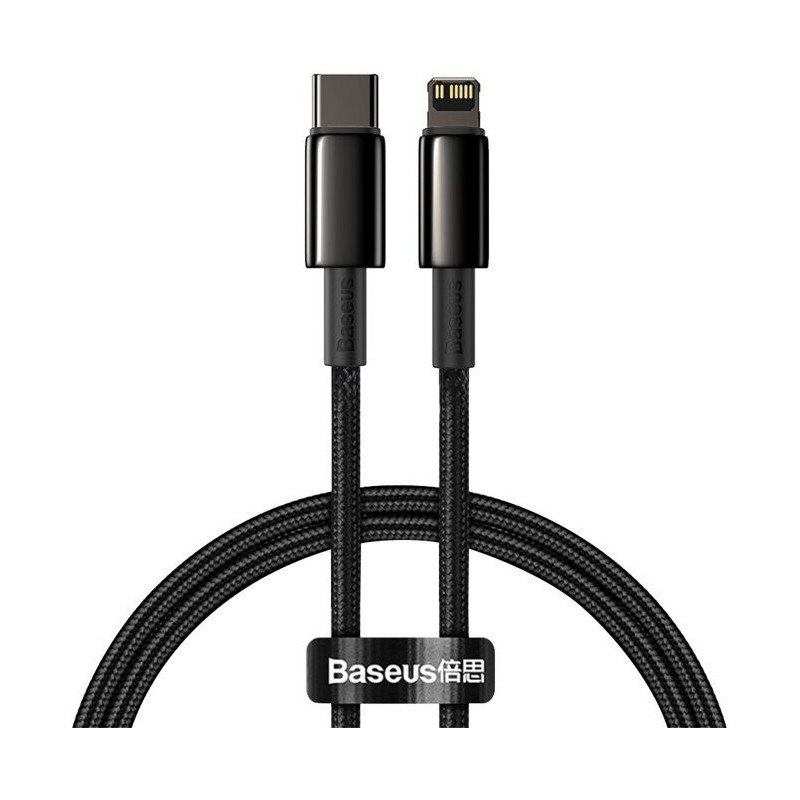 Baseus CATLWJ-01 Tungsten Gold Fast Charge Kábel USB-C to Lightning 20W 1m Black