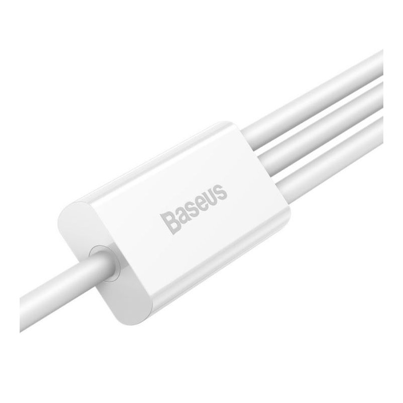 Baseus CAMLTYS-02 Superior Fast Charging Dátový Kábel 3v1 USB-C, Lightning, MicroUSB 1.5m White